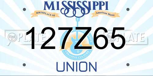 127Z65 Mississippi License Plate