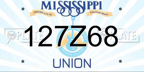 127Z68 Mississippi License Plate