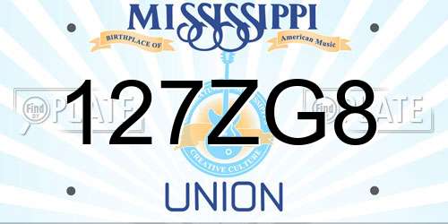 127ZG8 Mississippi License Plate
