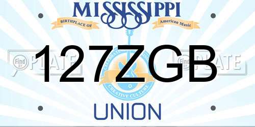 127ZGB Mississippi License Plate
