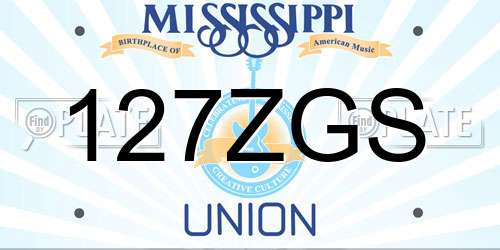 127ZGS Mississippi License Plate