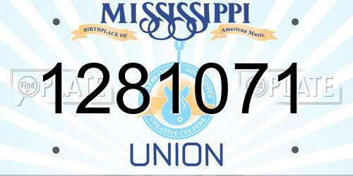 1281071 Mississippi License Plate