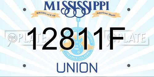 12811F Mississippi License Plate