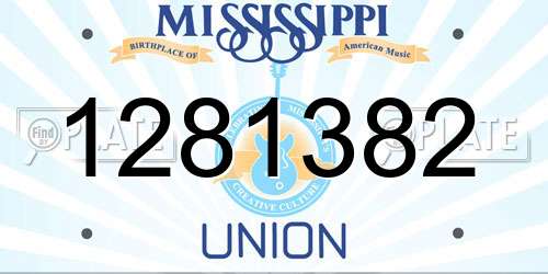 1281382 Mississippi License Plate