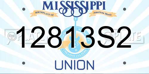 12813S2 Mississippi License Plate