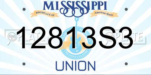 12813S3 Mississippi License Plate