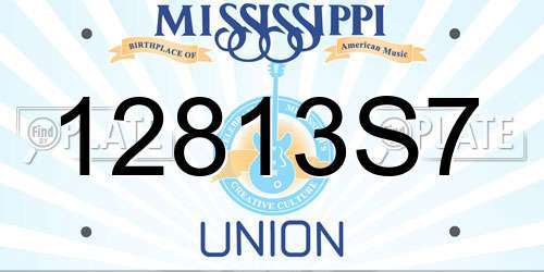 12813S7 Mississippi License Plate