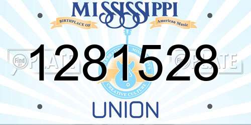 1281528 Mississippi License Plate