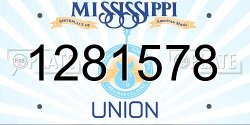 1281578 Mississippi License Plate