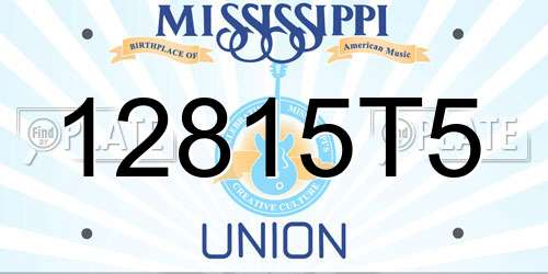 12815T5 Mississippi License Plate