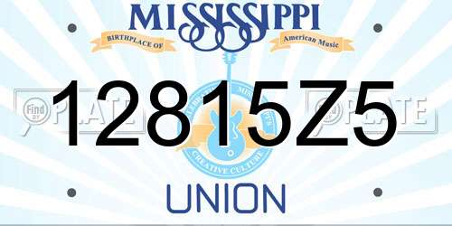 12815Z5 Mississippi License Plate