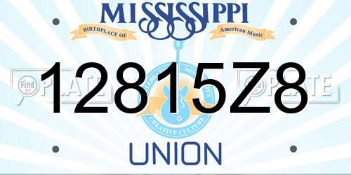 12815Z8 Mississippi License Plate