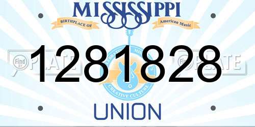 1281828 Mississippi License Plate