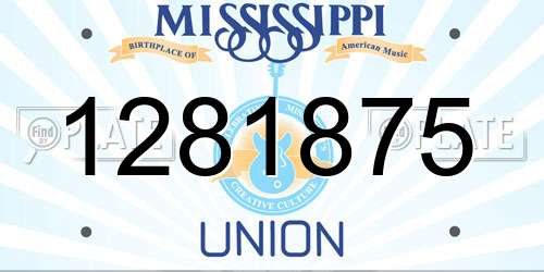 1281875 Mississippi License Plate