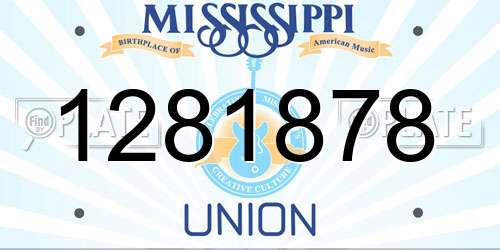1281878 Mississippi License Plate