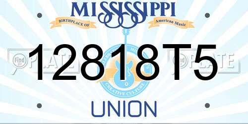 12818T5 Mississippi License Plate