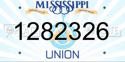 1282326 Mississippi License Plate