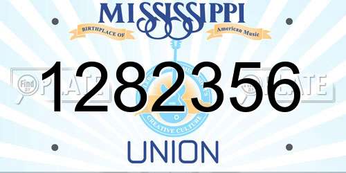 1282356 Mississippi License Plate