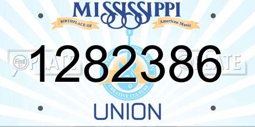 1282386 Mississippi License Plate