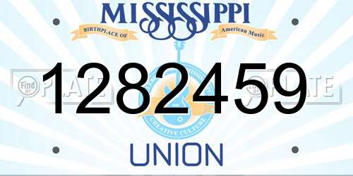 1282459 Mississippi License Plate