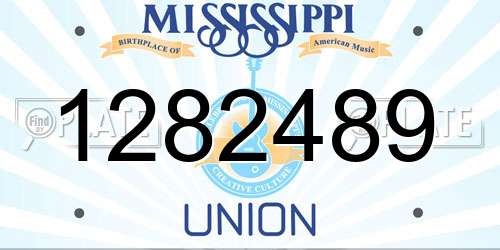 1282489 Mississippi License Plate