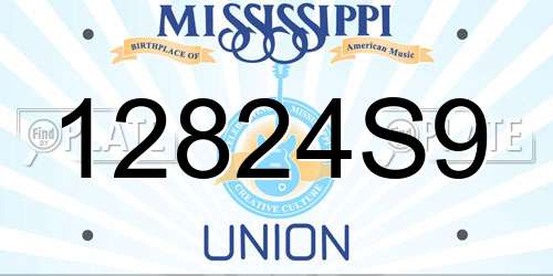 12824S9 Mississippi License Plate