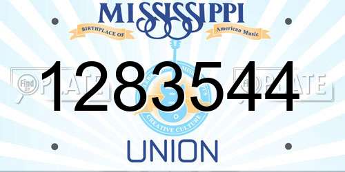 1283544 Mississippi License Plate