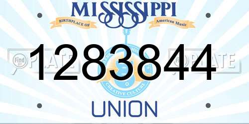 1283844 Mississippi License Plate