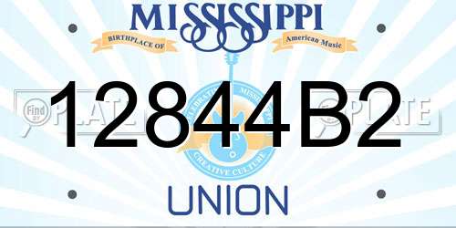 12844B2 Mississippi License Plate