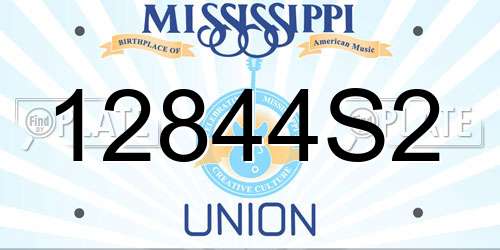 12844S2 Mississippi License Plate