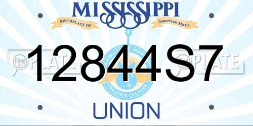 12844S7 Mississippi License Plate