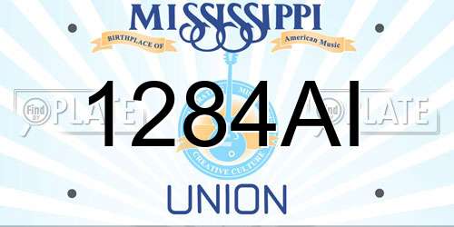 1284AI Mississippi License Plate