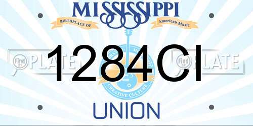 1284CI Mississippi License Plate