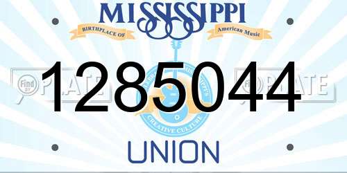 1285044 Mississippi License Plate