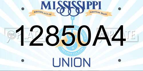 12850A4 Mississippi License Plate