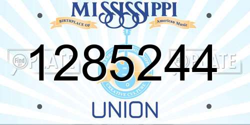 1285244 Mississippi License Plate