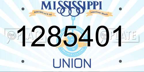 1285401 Mississippi License Plate