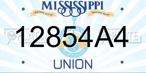12854A4 Mississippi License Plate
