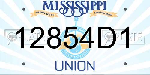 12854D1 Mississippi License Plate