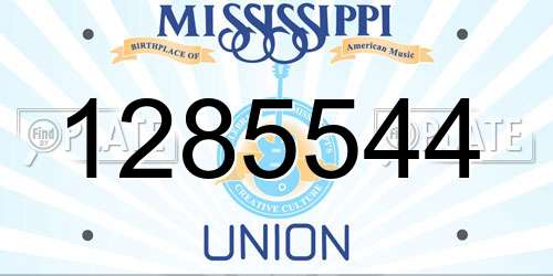 1285544 Mississippi License Plate