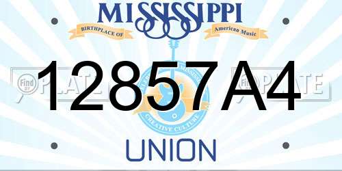 12857A4 Mississippi License Plate