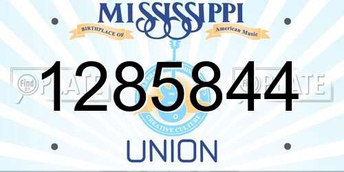 1285844 Mississippi License Plate