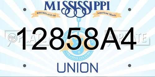 12858A4 Mississippi License Plate