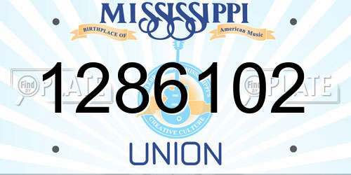 1286102 Mississippi License Plate
