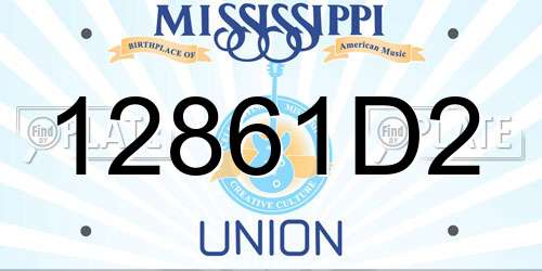 12861D2 Mississippi License Plate