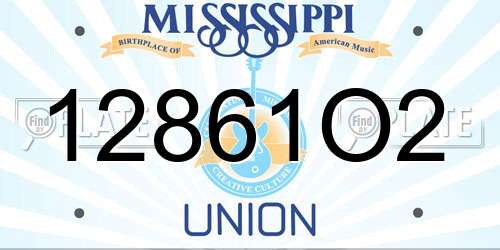 12861O2 Mississippi License Plate