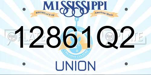 12861Q2 Mississippi License Plate