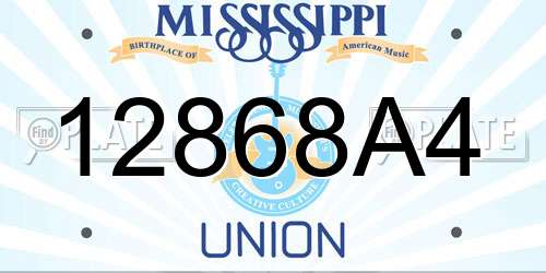 12868A4 Mississippi License Plate