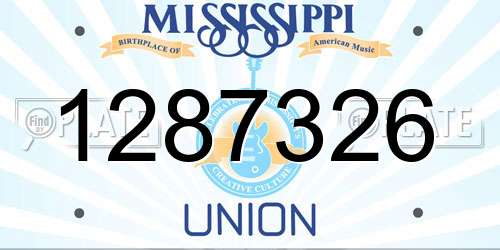 1287326 Mississippi License Plate