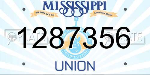 1287356 Mississippi License Plate